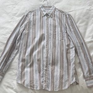 Brunello Cucinelli Men's Shirt - Brown and White